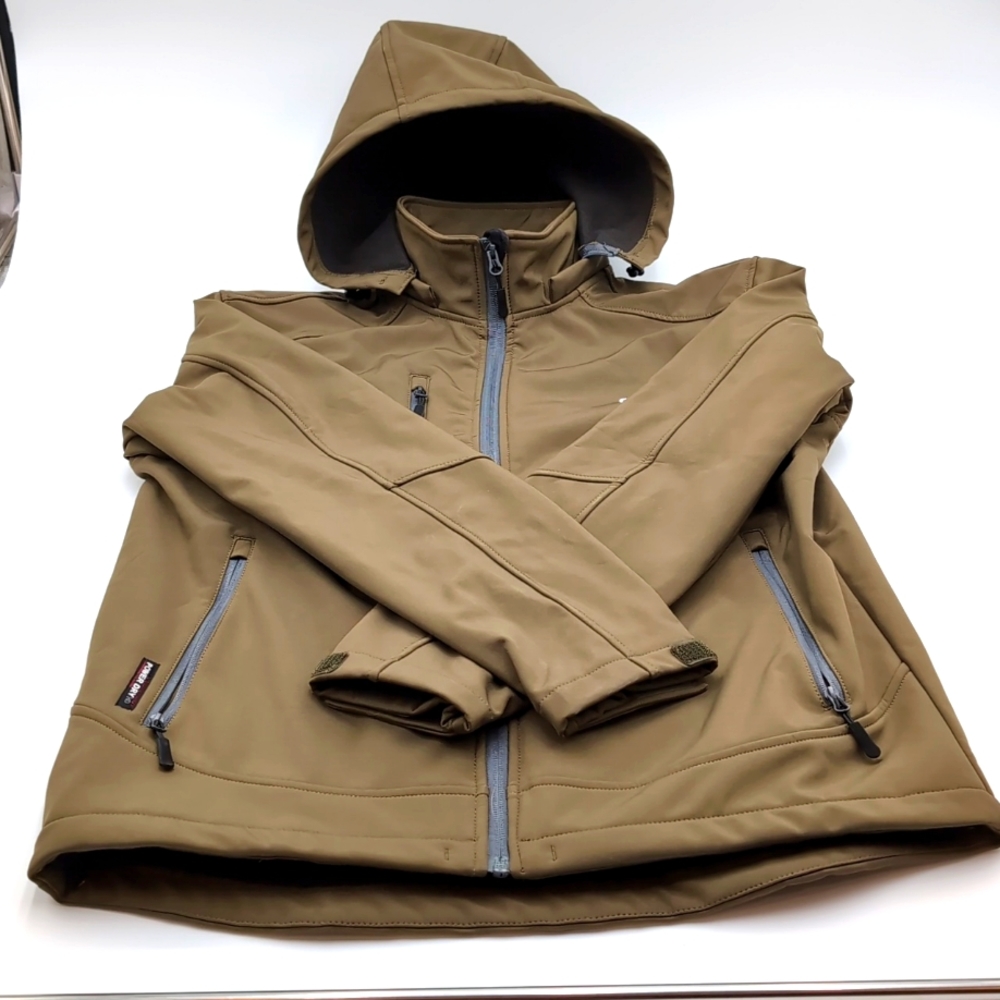 Little Donkey Andy Men’s Softshell Jacket with Removable Hood - Green/Olive